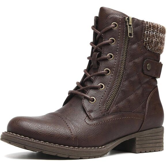 Decarsdz  Motorcycle Ankle Boots Women's Size (5.5 Narrow X11) Black Polyurethan - Picture 1 of 6